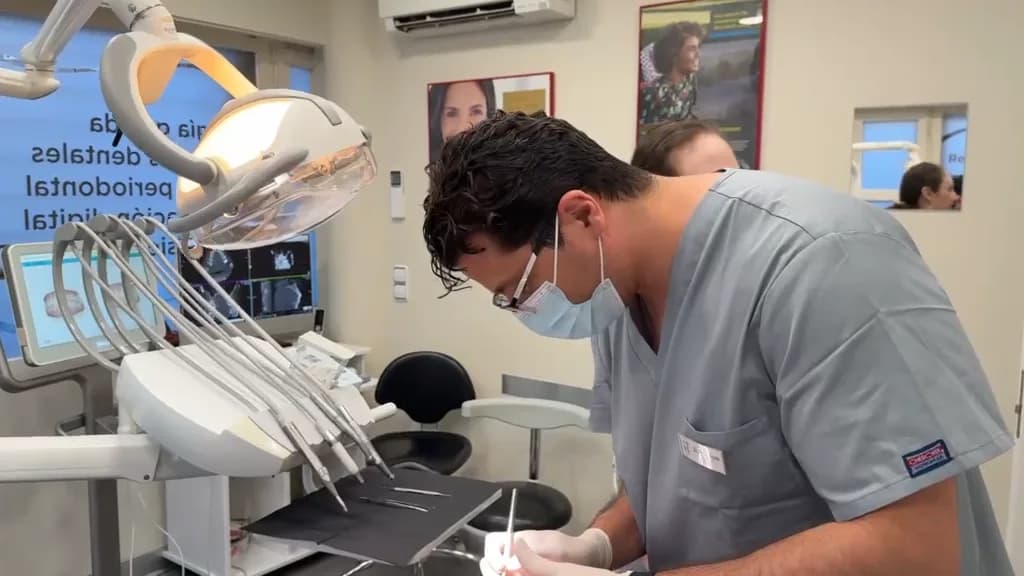 Doctor de Mesena Dental preparando el gabinete